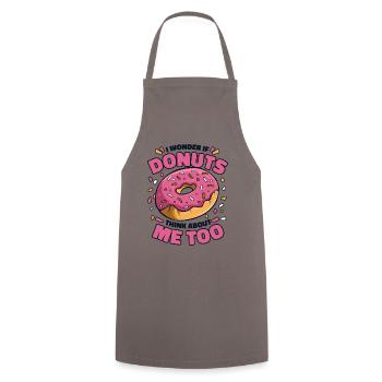 Je me demande si les beignets pensent à moi aussi Beignet - Tablier de cuisine - gris - Devant - AI Model Male 185 dark (185cm)