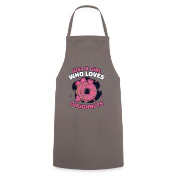 Fille qui aime les beignets Fabricant de beignets glacé - Tablier de cuisine - gris - Devant - AI Model Male 185 dark (185cm)