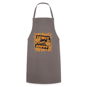 Donut Makes Me Happy Doughnut Maker Glazed Lover - Tablier de cuisine - gris - Devant - AI Model Male 185 dark (185cm)