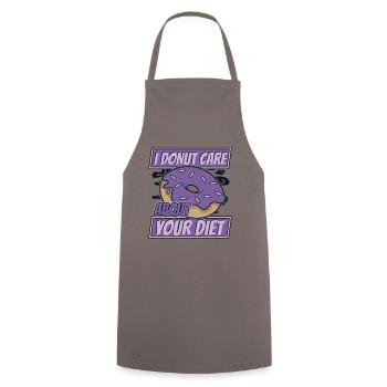I Donut Care About Your Diet Donut, glasiert - Kochschürze - Grau - Vorne - AI Model Male 185 dark (185cm)