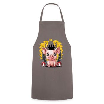Pig Lucky Charm Piglet Pigs - Cooking Apron - grey - Front - AI Model Male 185 dark (185cm)