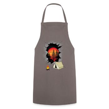 Nature Holiday Holiday Tent Camping Nature Lovers - Cooking Apron - grey - Front - AI Model Male 185 dark (185cm)