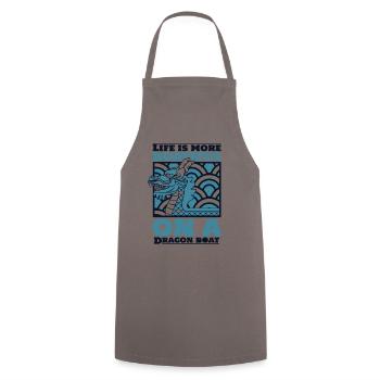 Life Is More Boatiful On A Dragon Boat Drummer - Cooking Apron - grey - Front - AI Model Male 185 dark (185cm)