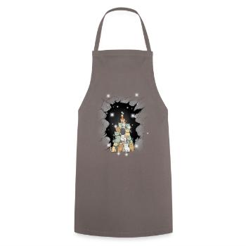 Christmas Cat Cats Christmas Santa Claus - Cooking Apron - grey - Front - AI Model Male 185 dark (185cm)