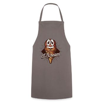 I Scream Gelato Maker Frozen Dessert Lover Eis - Kochschürze - Grau - Vorne - AI Model Male 185 dark (185cm)