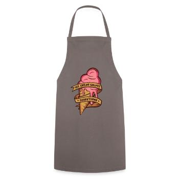 La crème glacée résout tout ce qu’un amateur de glaces - Tablier de cuisine - gris - Devant - AI Model Male 185 dark (185cm)