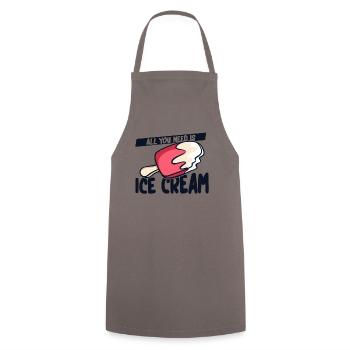 Tout ce dont vous avez besoin est une sorbetière Gelato Lover Ice - Tablier de cuisine - gris - Devant - AI Model Male 185 dark (185cm)