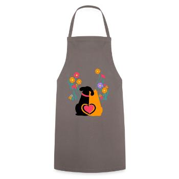 Dog, Cat, Garden, Love, Nature, Nature Lover - Cooking Apron - grey - Front - AI Model Male 185 dark (185cm)