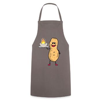 Erdnuss Erdnüsse Kaffee Kaffeetasse Guten Morgen - Kochschürze - Grau - Vorne - AI Model Male 185 dark (185cm)