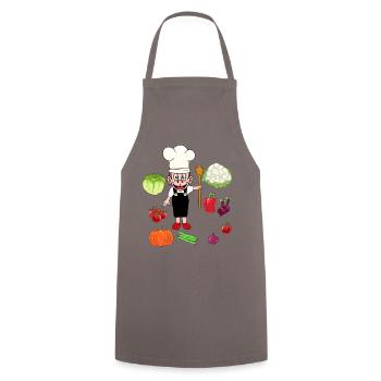 Koch Köchin Köche Gemüse Gastgeber Vegetarisch - Kochschürze - Grau - Vorne - AI Model Male 185 dark (185cm)