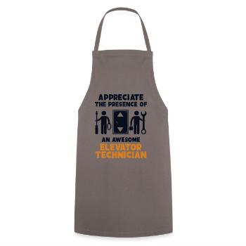 Apprécier la présence d’un ascenseur génial - Tablier de cuisine - gris - Devant - AI Model Male 185 dark (185cm)