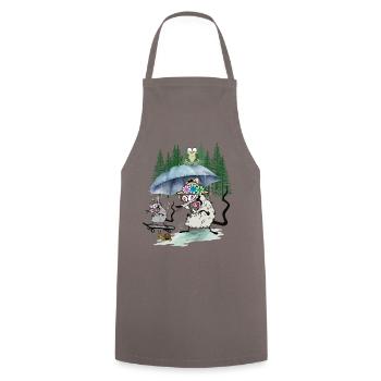 Famille Souris Excursion en forêt Loisir Rat Rats - Tablier de cuisine - gris - Devant - AI Model Male 185 dark (185cm)
