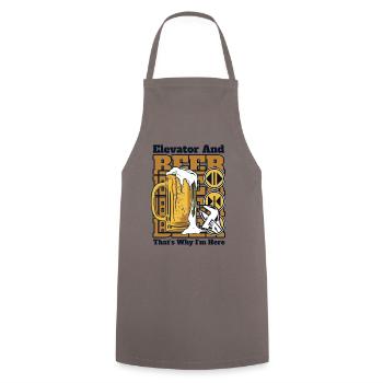Elevator And Beer That's Why I'm Here Elevator - Cooking Apron - grey - Front - AI Model Male 185 dark (185cm)