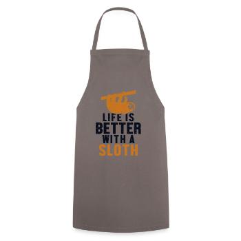 Life is Better with a Sloth Pilosa Folivora Lover - Cooking Apron - grey - Front - AI Model Male 185 dark (185cm)