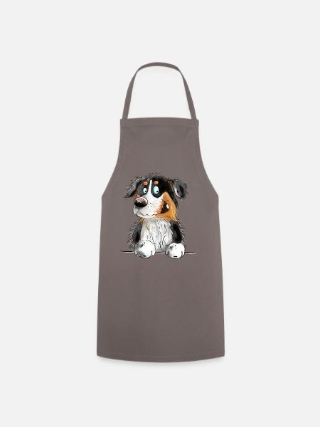 Funny Australian Shepherd Black Tri - Kochschürze - Grau