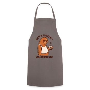 Guten Morgen Ganz Dünnes Eis Pilosa Folivora - Cooking Apron - grey - Front - AI Model Male 185 dark (185cm)
