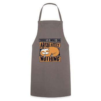 Today I Will Do Absolutely Nothing Pilosa - Cooking Apron - grey - Front - AI Model Male 185 dark (185cm)