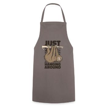 Just Hanging Around Brown-Throated Pilosa - Cooking Apron - grey - Front - AI Model Male 185 dark (185cm)