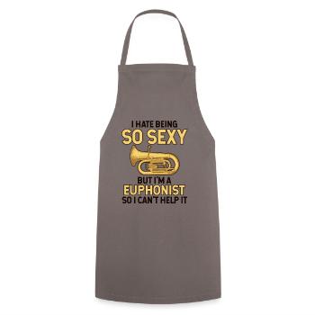 Hate Being So Sexy But I'm A Euphonist Instrument - Cooking Apron - grey - Front - AI Model Male 185 dark (185cm)