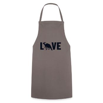 Parasaurolophus Love Dinosaur Hadrosauridae - Cooking Apron - grey - Front - AI Model Male 185 dark (185cm)