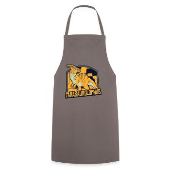 Parasaurolophini Hadrosauridae Dinosaur - Cooking Apron - grey - Front - AI Model Male 185 dark (185cm)