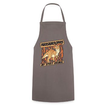 My Spirit Animal Parasaurolophini Dinosaur - Cooking Apron - grey - Front - AI Model Male 185 dark (185cm)