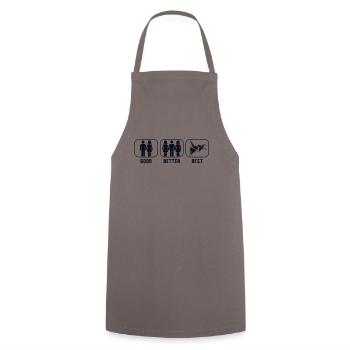 Bon Meilleur Meilleur Origami hibou grue en papier pliage - Tablier de cuisine - gris - Devant - AI Model Male 185 dark (185cm)