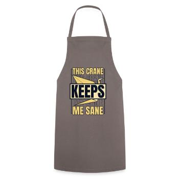 This Crane Keeps Me Sane Owl Paper Crane Folding - Cooking Apron - grey - Front - AI Model Male 185 dark (185cm)