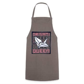 Origami Reine Pliant Hibou Papier Grue Maître - Tablier de cuisine - gris - Devant - AI Model Male 185 dark (185cm)