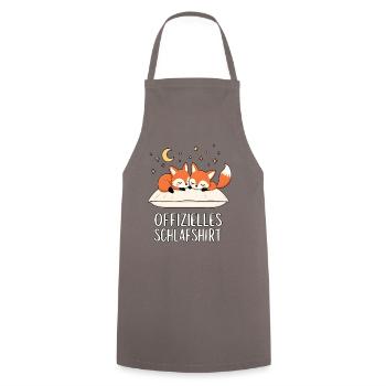 Official Foxes Fox Pair Sleep Shirt - Cooking Apron - grey - Front - AI Model Male 185 dark (185cm)