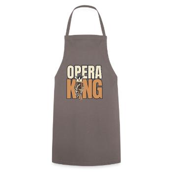 Opera King Opera House Tenor Singer Vocalist - Cooking Apron - grey - Front - AI Model Male 185 dark (185cm)