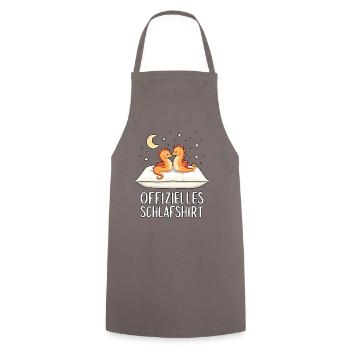 Official Seahorse Sleep Shirt Seahorse Pair - Cooking Apron - grey - Front - AI Model Male 185 dark (185cm)
