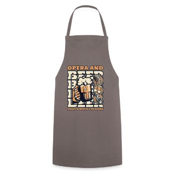 Opera And Beer That's Why I'm Here Opera House - Cooking Apron - grey - Front - AI Model Male 185 dark (185cm)