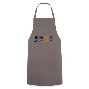 Manger Dormir Plus de crêpes Répéter les recettes Amoureux - Tablier de cuisine - gris - Devant - AI Model Male 185 dark (185cm)