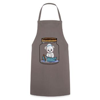Teddy Bear Teddy Boot Boats Maritime Kids - Cooking Apron - grey - Front - AI Model Male 185 dark (185cm)