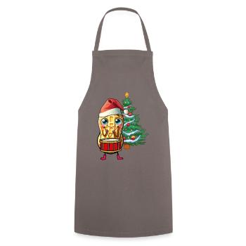 Peanut Gnome Gnome Drum Christmas Santa - Cooking Apron - grey - Front - AI Model Male 185 dark (185cm)