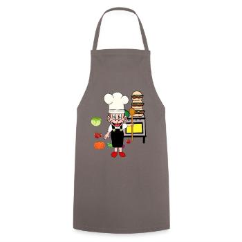 Monkey Kitchen Cook Cooks Cooks Culinary Arts - Cooking Apron - grey - Front - AI Model Male 185 dark (185cm)