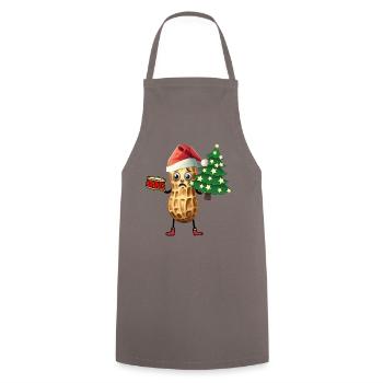 Nikolaus Weihnachtsmann Tannenbaum Erdnuss Kind - Kochschürze - Grau - Vorne - AI Model Male 185 dark (185cm)