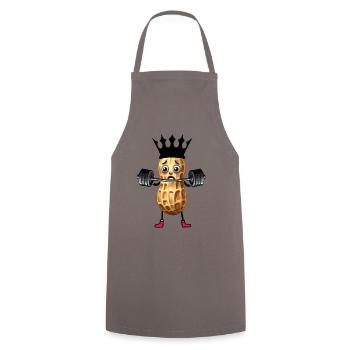 Cacahuète Musculation Musculation GYM Fitness - Tablier de cuisine - gris - Devant - AI Model Male 185 dark (185cm)