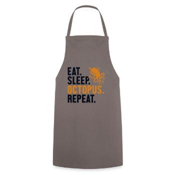 Manger Dormir Octopus Répéter Octopoda Cephalopoda - Tablier de cuisine - gris - Devant - AI Model Male 185 dark (185cm)