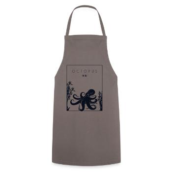 Octopus Chinese Hanzi Cephalopoda Octopodes - Cooking Apron - grey - Front - AI Model Male 185 dark (185cm)