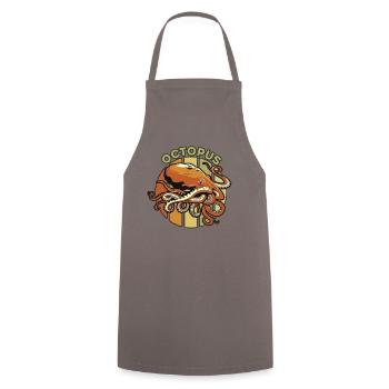 Retro Cephalopoda Octopodes Octopoda Lover Octopus - Cooking Apron - grey - Front - AI Model Male 185 dark (185cm)