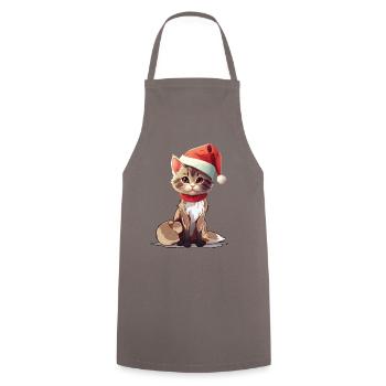 Père Noël Chat Chats Père Noël - Tablier de cuisine - gris - Devant - AI Model Male 185 dark (185cm)
