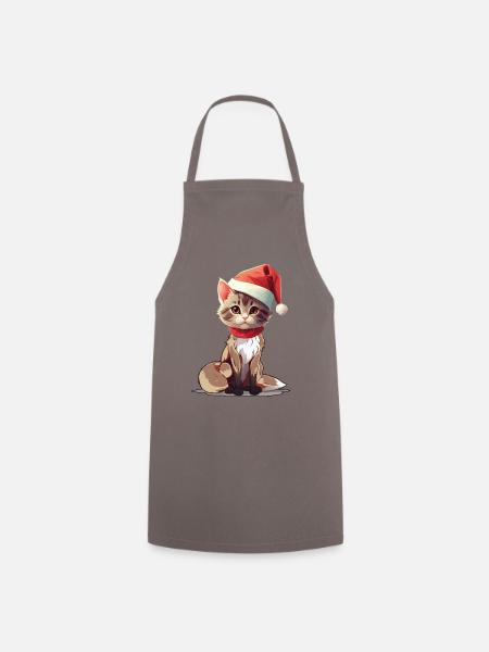 Père Noël Chat Chats Père Noël - Tablier de cuisine - gris