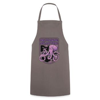 Multitasking Ask Anything Cephalopoda Octopodes - Cooking Apron - grey - Front - AI Model Male 185 dark (185cm)