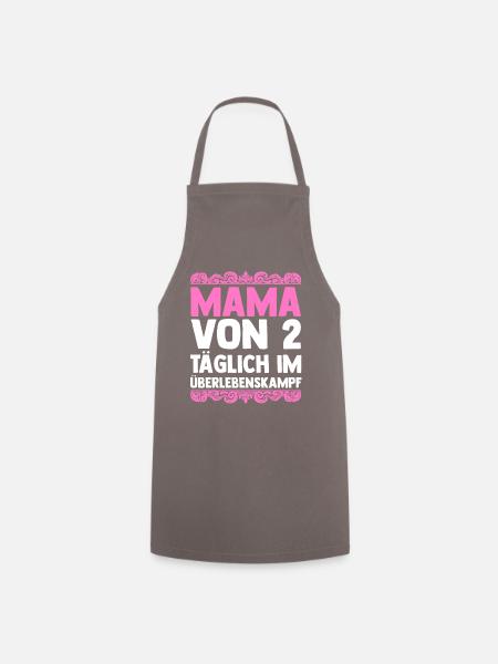 Mama Von 2 Kindern - Kochschürze - Grau