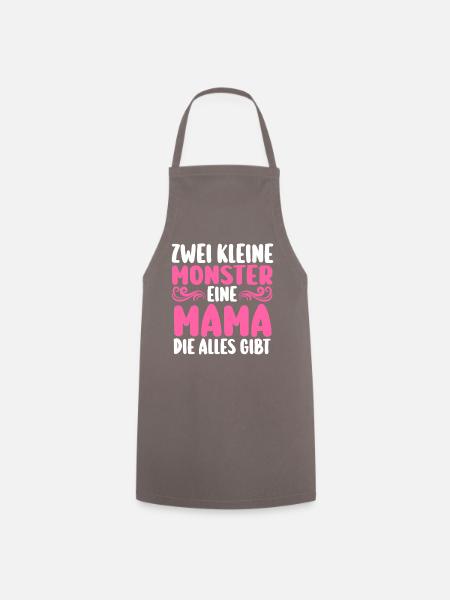 Mama Von 2 Kindern - Kochschürze - Grau