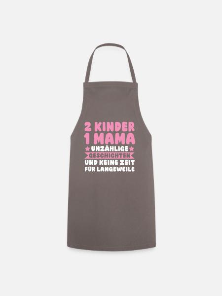 Mama Von 2 Kindern - Kochschürze - Grau