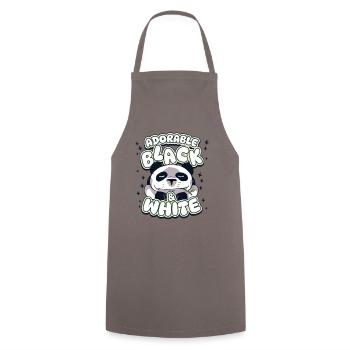 Entzückender schwarz-weißer Panda Bär Freund Liebhaber - Kochschürze - Grau - Vorne - AI Model Male 185 dark (185cm)