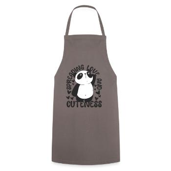 Spreading Love And Cuteness Panda Bear Friend - Cooking Apron - grey - Front - AI Model Male 185 dark (185cm)